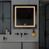 Specchio LED Quadrato | Pulsante touch | Luce bianca calda - Reyze Serie Salono Modello 1